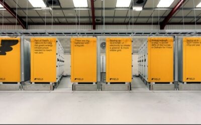 Image of batteries at Oldham. Credit: Field